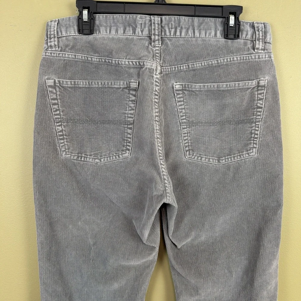 LL Bean Mens Corduroy Pants Straight Leg Standard Fit Grey Size 32X29